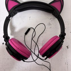Cute Pink Wired Headphones