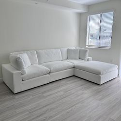 New White Sectional Cloud Couch Sofa 