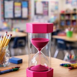 Teacher Created Resources 2010s Pink Hourglass 4-Minute Sand Timer, 3x6.5” 🎁