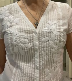 Ann Taylor White Button Down Blouse