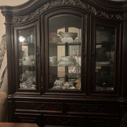Beautiful China Cabinet And China Sets Included