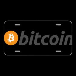 License Plate Novelty Car Front Bitcoin Logo Currency Money