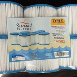 Brand New Sunset Filters Type D Pool Filter  Universal Replacement Filter  6 pack 