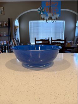 Vintage Pyrex 326 Blue 4-Quart Mixing Bowl | USA | Large Nesting Bowl