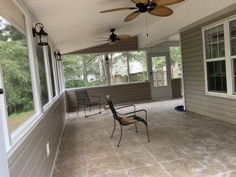 Kitchen and bathroom and screen porch