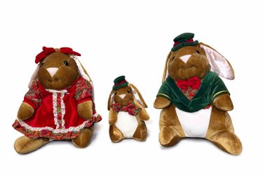 Vintage Plush Bunny Family Toys R Us 1985 Set of 3 