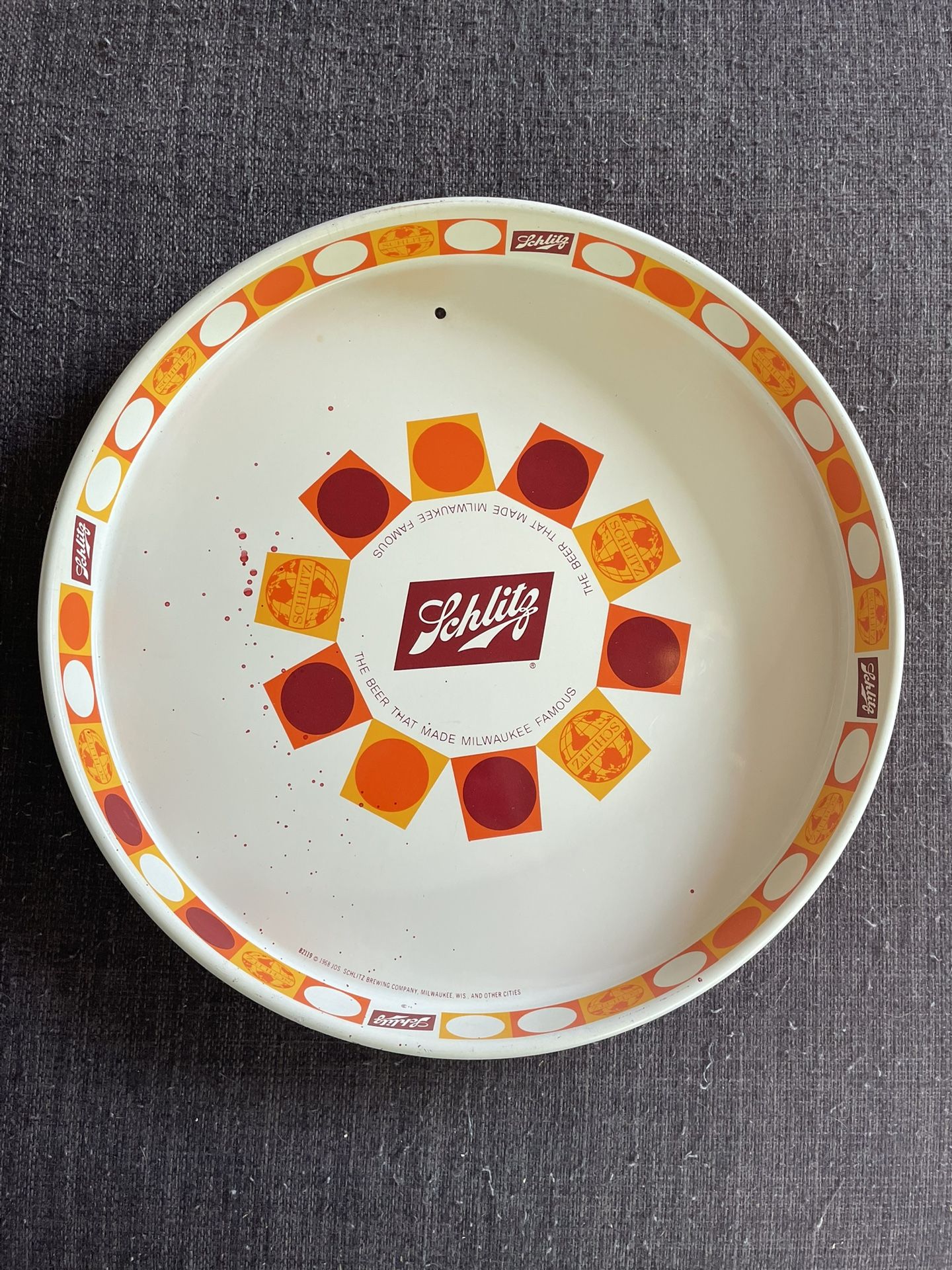 Vintage 1968 Schlitz Beer Tray