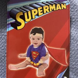 Superman Bib with Cape & Hat
