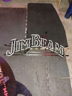 Jim beam all glass neon sign