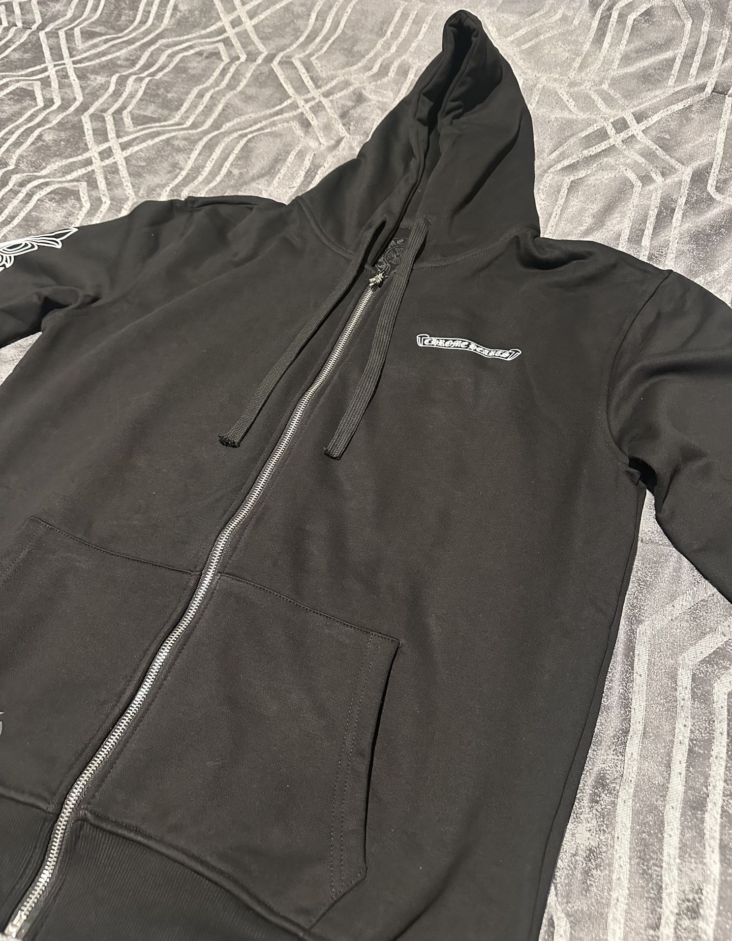 Black Chrome Hearts Jacket with Pink Graphics