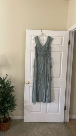 Elegant Sage Green Formal Dress – Beautiful Ruffle Detail