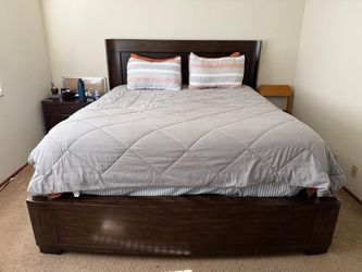 Dark Wood Queen Bed Frame Only