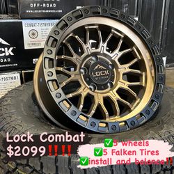 Lock Combat Off Road Wheels- Matte Bronze-17in Wheels For JEEPS 5x127