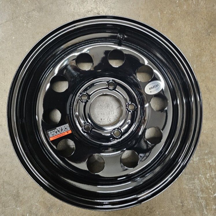 New 15" Trailer Rim Wheel Black 5 Lug Spoke 5 On 5  [5x5 Bolt Pattern] Rine Para Traila 