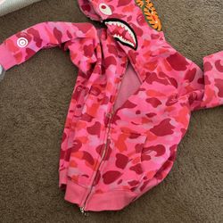 Hot Pink Unisex S/m Hoodie BAPE REAL HOODIE 