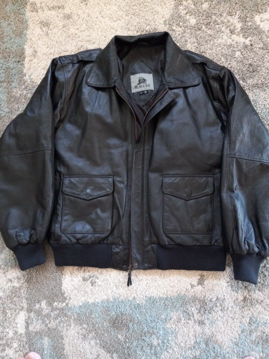 Genuine Leather Bomber Style Jacket