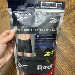 NWT Reebok men’s performance boxer briefs 4 pack size M
