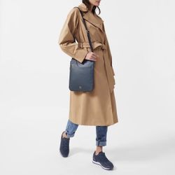 New Radley London Blue Leather Pockets Medium Zip Around Pocket