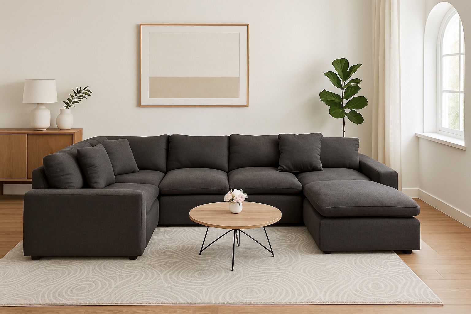 FREE DELIVERY - SECTIONAL COUCH GREY