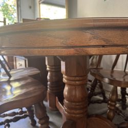 Solid Wood Table 4 Chairs 