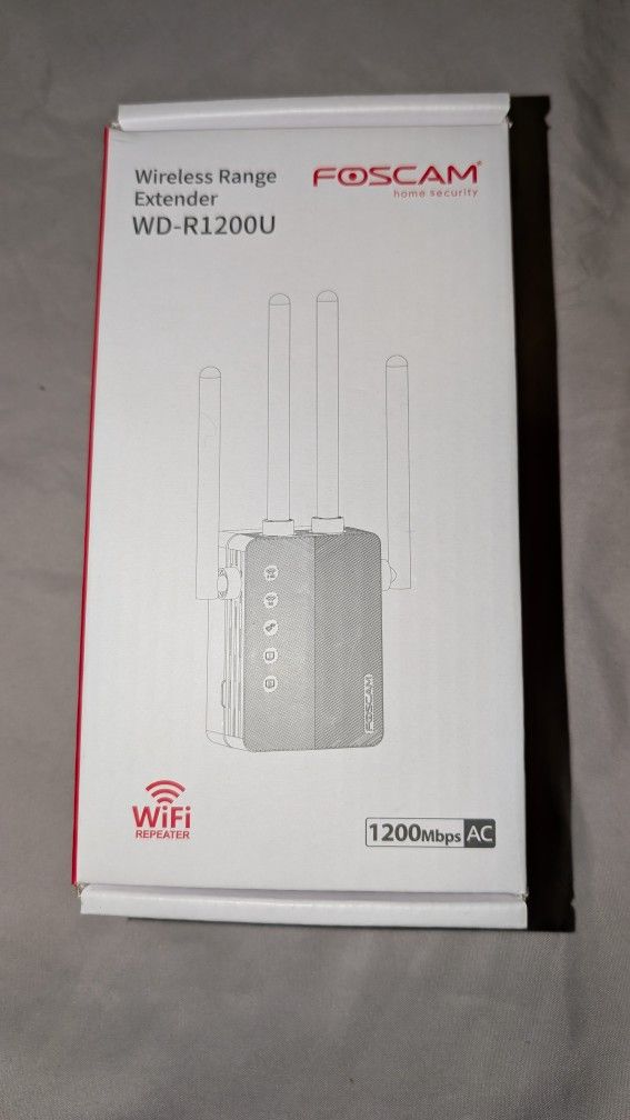 Foscam WD-R1200U WiFi Range Extender, WiFi Repeater, Signal Booster 1200Mbps