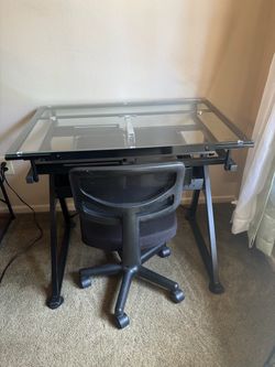 Glass desk & chair