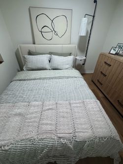 Queen bed frame with mattress