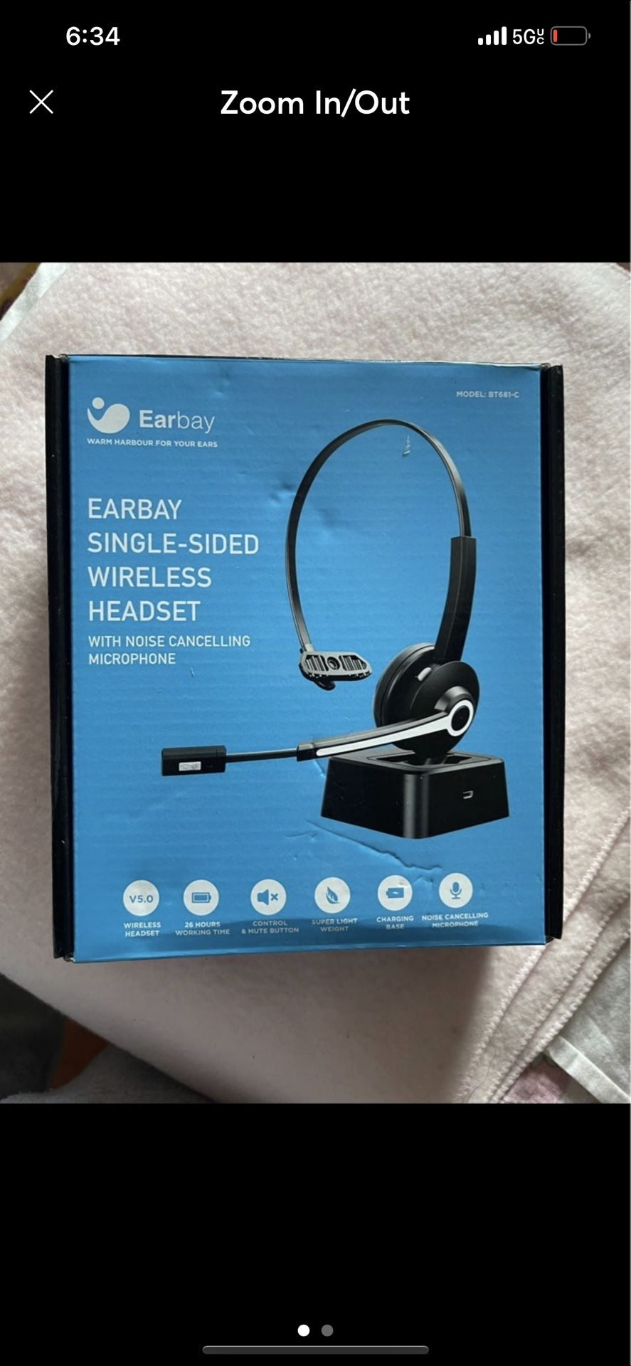 EARBAY SINGLE-SIDED WIRELESS HEADSET WITH NOISE CANCELLING MICROPHONE