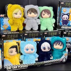 Authentic Jujutsu Kaisen Cat Ear Plushie Blind Box Anime Figure Gojo Satoru Geto Suguru Pendant