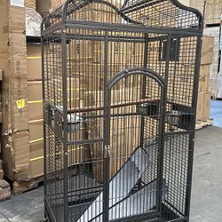 Extra Large 28” x 22” x 63”H Open Play Top Parrot Bird Rolling Cage