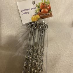 15" Twist Skewer - Stainless Steel Flat Skewers -12/Pack 