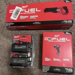 Milwaukee Power Tools Cordless SAWZALL Reciprocating Saw w/M18 1/2 in. Impact Wrench & (2) Batteries