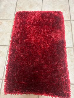 Red Chenille Shag Bath rugs