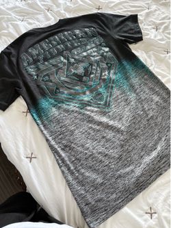 American Fighter Graphic T-Shirt Black/Gray Blue Print Size [LG] Good Condition