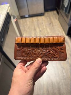 Antique leather bullet holder