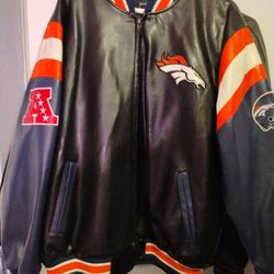 Denver Broncos Men's Leather Coat Sz. 2XL