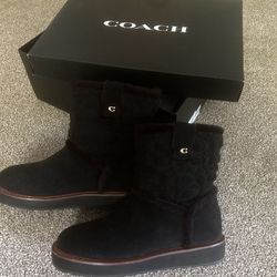 Black Suede Coach Boots