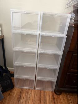 The Container Store Large Drop-Front Shoe Box - Translucent