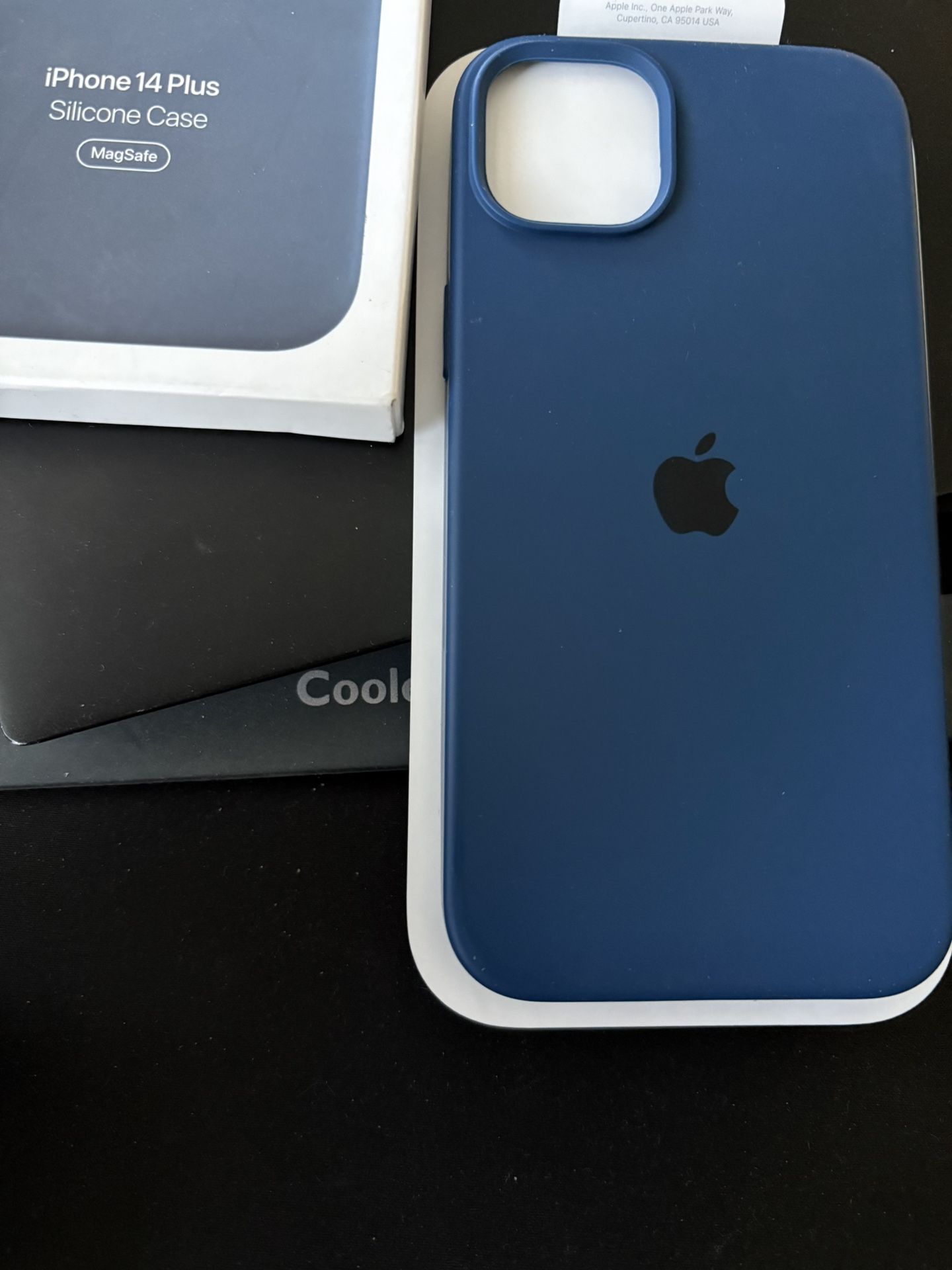 Apple iPhone 14 Plus silicone case storm blue with MagSafe