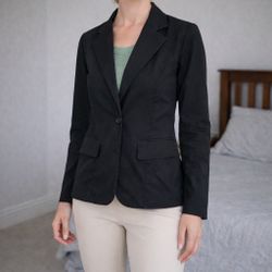 Weissman Black Fitted Blazer Stretch Dance Jacket Size SA
