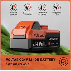 VOLTASK 24V 4.0Ah Replacement Lithium Ion Battery for Wireless Snow Shovel and Wireless Snow Blower