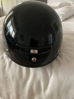 Large black motorcycle helmet Large black motorcycle helmet