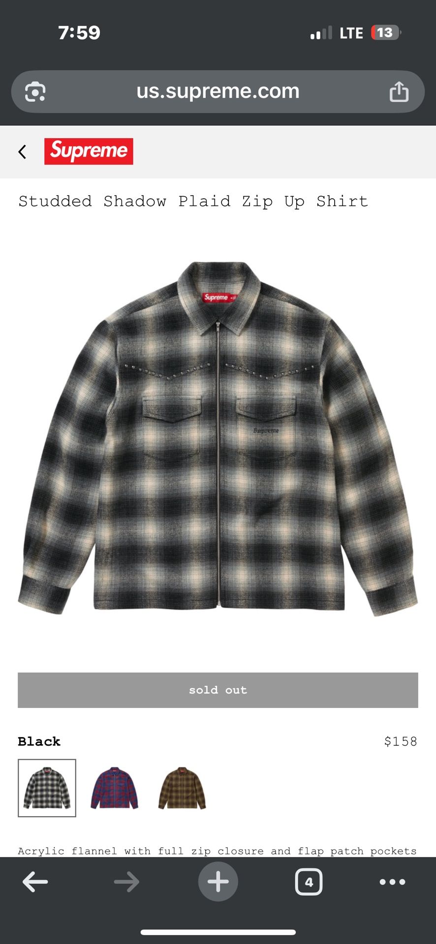 Supreme Studded Shadow Plaid