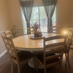 Round Table And Dining Chairs 