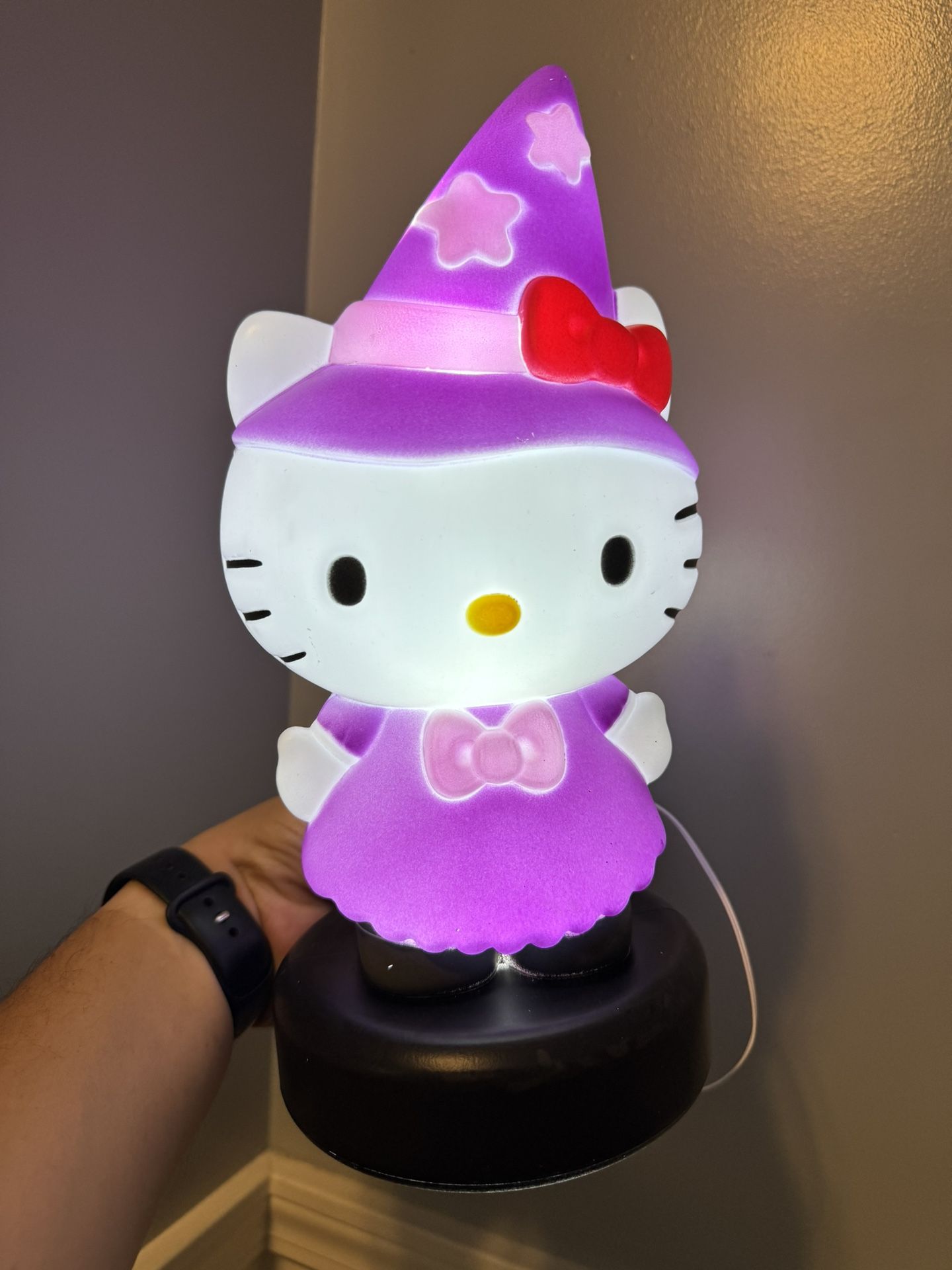 Hello Kitty Halloween Purple And Pink Witch Blow Mold 12" Lighted Yard Decor New