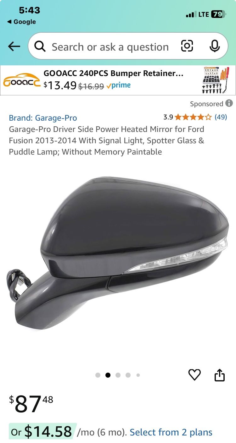 Ford Fusion Side Mirror