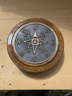 Naughtical Brass Casting & Wood antique wall piece.