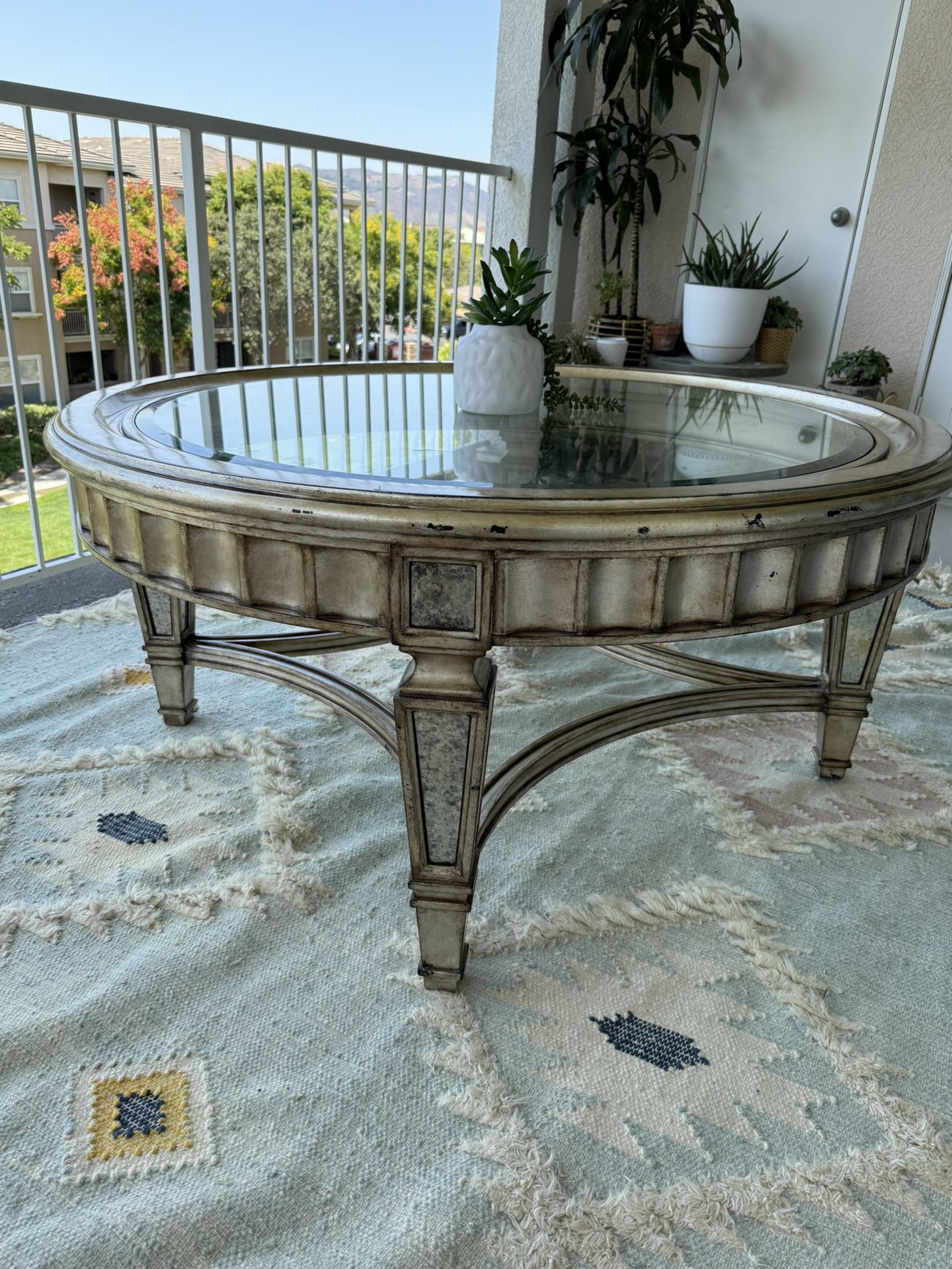 Rustic Glass Coffee Table FREE