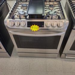 LG STAINLESS SLIDE IN GAS STOVE OPEN BOX ITEM 88101
