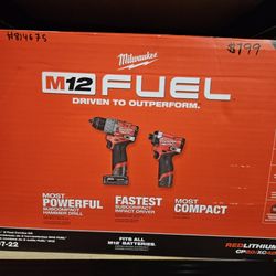 Milwaukee
M12 FUEL 12-Volt Lithium-Ion Brushless Cordless Hammer Drill and Impact Driver Combo Kit w/2 Batteries and Bag (2-Tool)